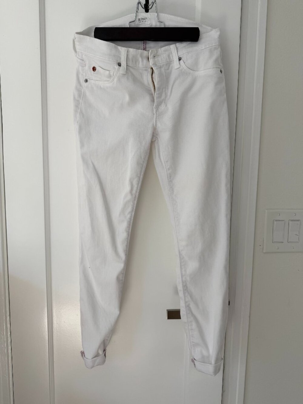 Hudson white jeans - Harkin Crop Super Skinny Cuff - 27